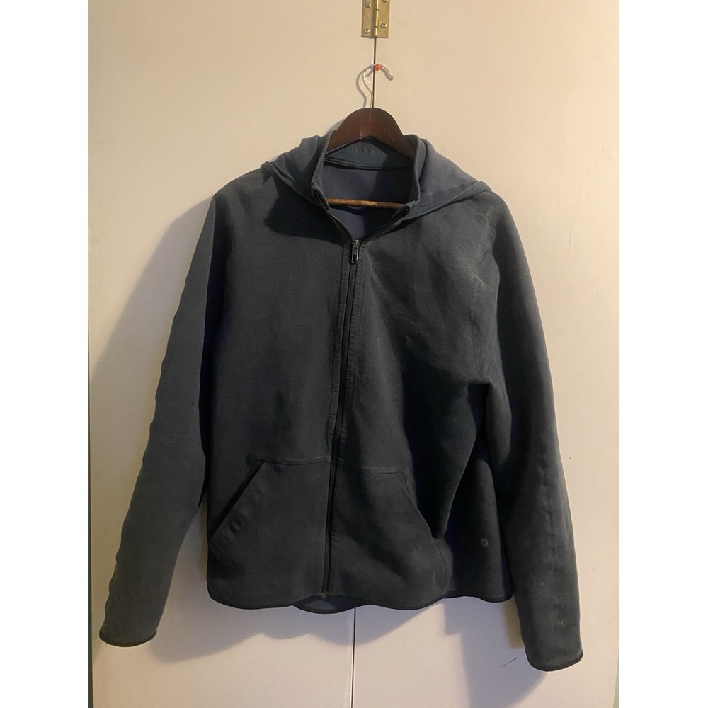 Lululemon Men Full Zip Hoodie Jacket Size L Large Technical Athletic Navy Blue